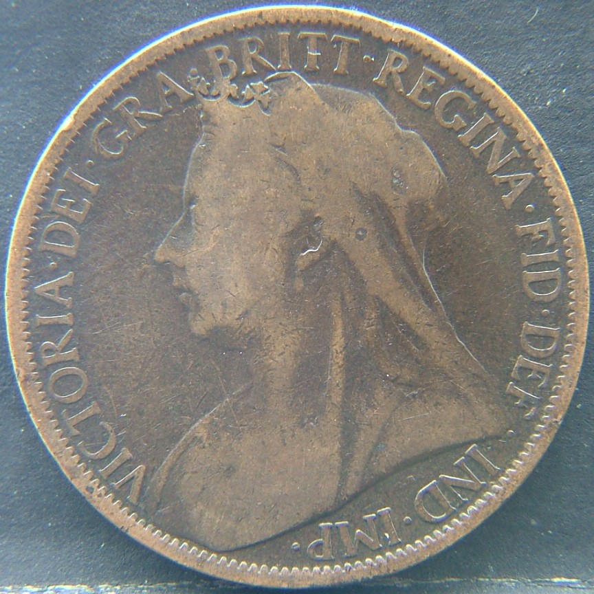 Front side of 🇬🇧 United Kingdom – Monarchs and Milestones 1 Penny 1900 coin