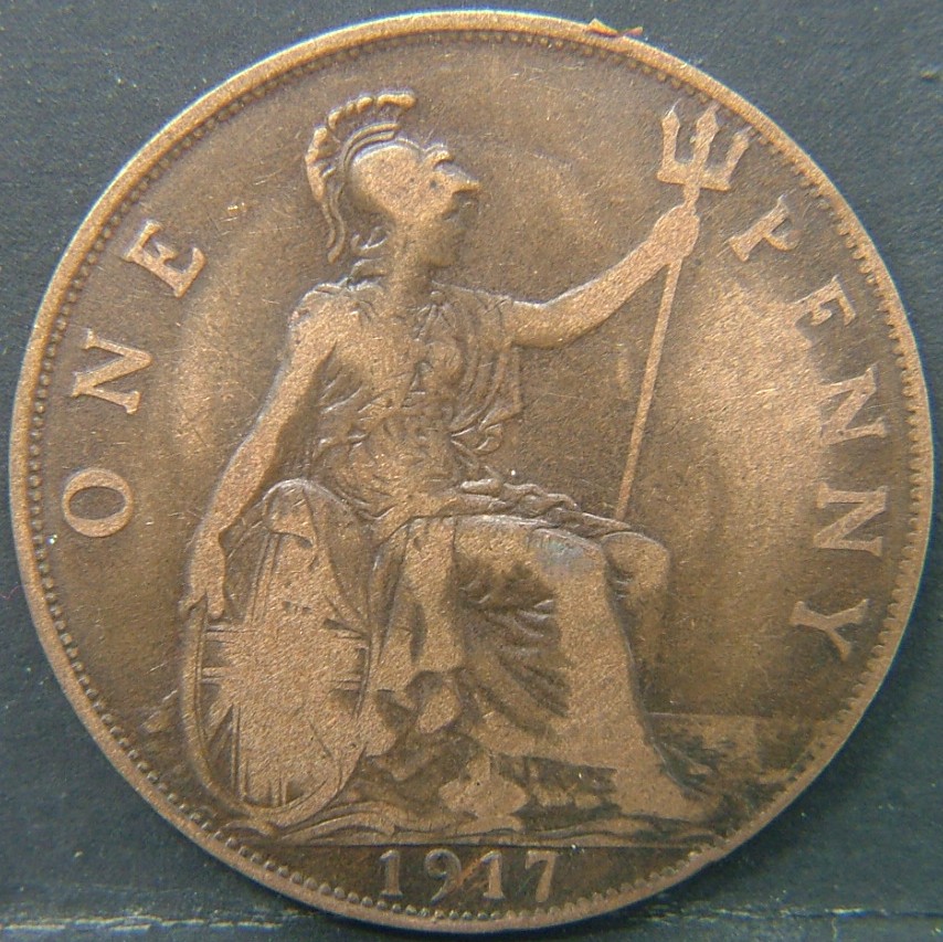 Back side of 🇬🇧 United Kingdom – Monarchs and Milestones 1 Penny 1917 coin