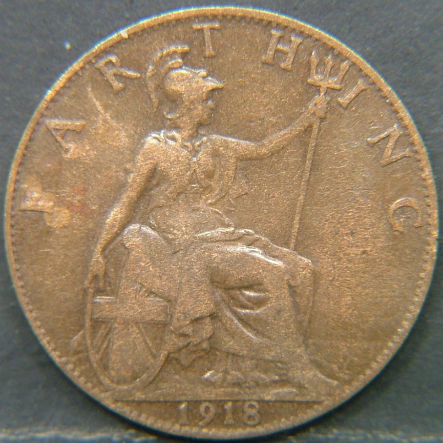 Additional view 1 of 🇬🇧 United Kingdom – Monarchs and Milestones 1 Farthing 1918 coin