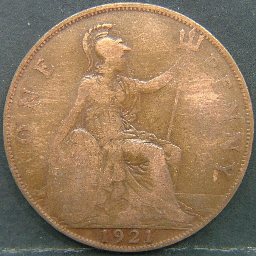 Back side of 🇬🇧 United Kingdom – Monarchs and Milestones 1 Penny 1921 coin