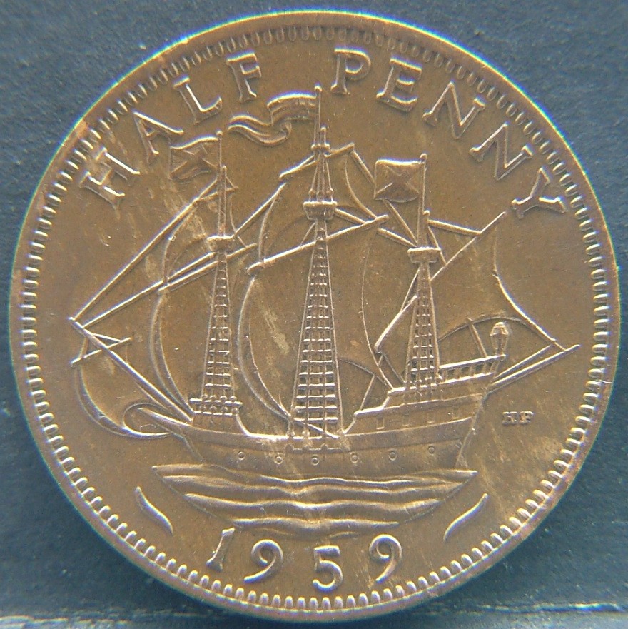 Additional view 1 of 🇬🇧 United Kingdom – Monarchs and Milestones Half Penny 1959 coin