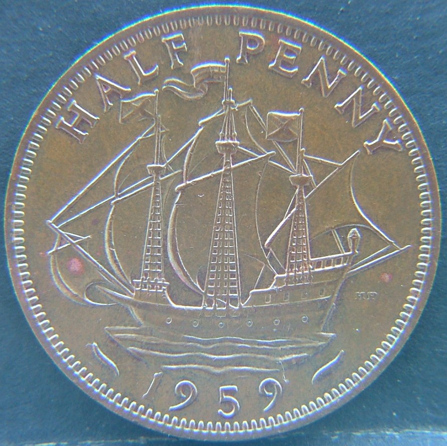 Additional view 1 of 🇬🇧 United Kingdom – Monarchs and Milestones Half Penny 1959 coin