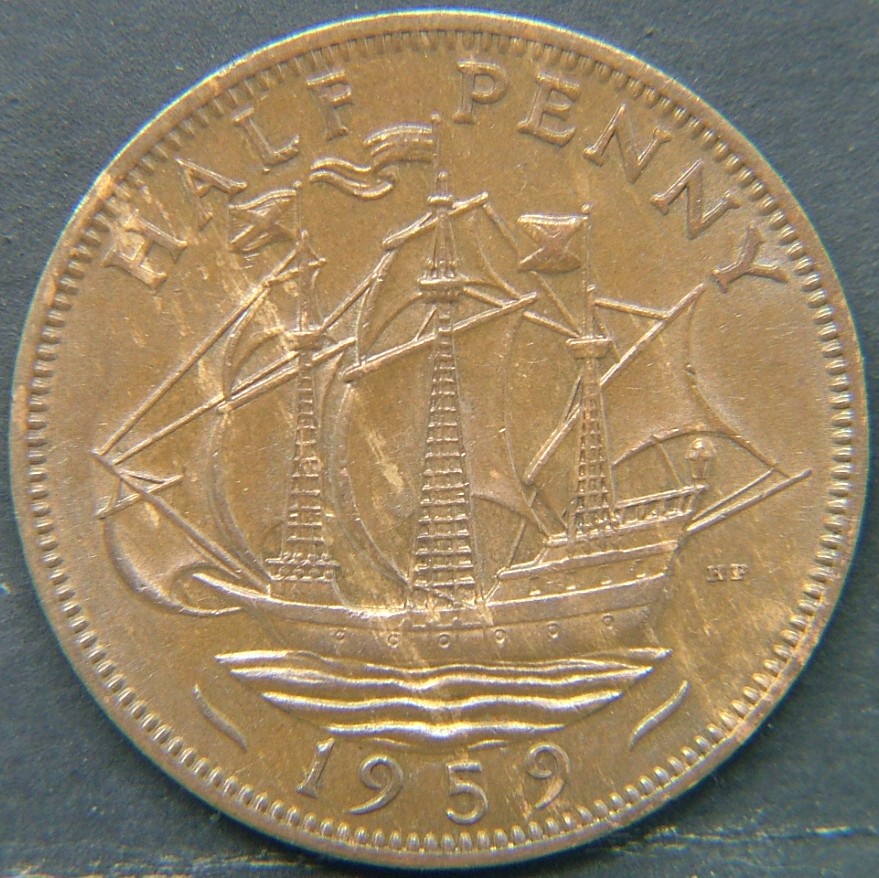 Additional view 2 of 🇬🇧 United Kingdom – Monarchs and Milestones Half Penny 1959 coin