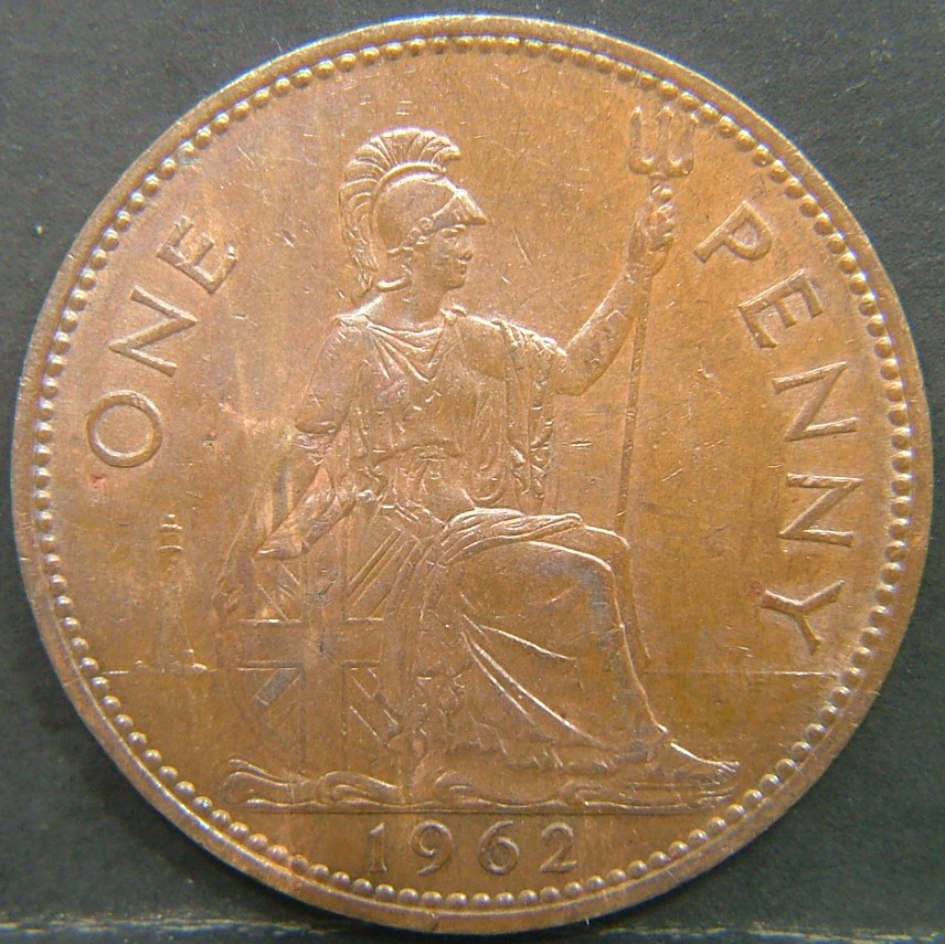 Back side of 🇬🇧 United Kingdom – Monarchs and Milestones 1 Penny 1962 coin