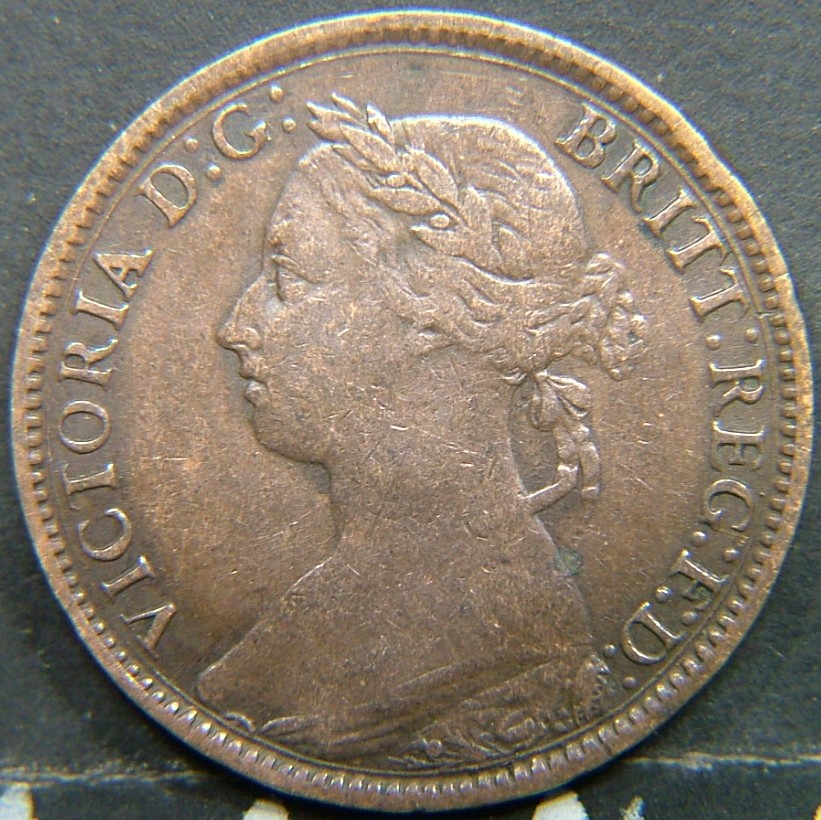 Back side of 🇬🇧 United Kingdom – Monarchs and Milestones Farthing 1886 coin
