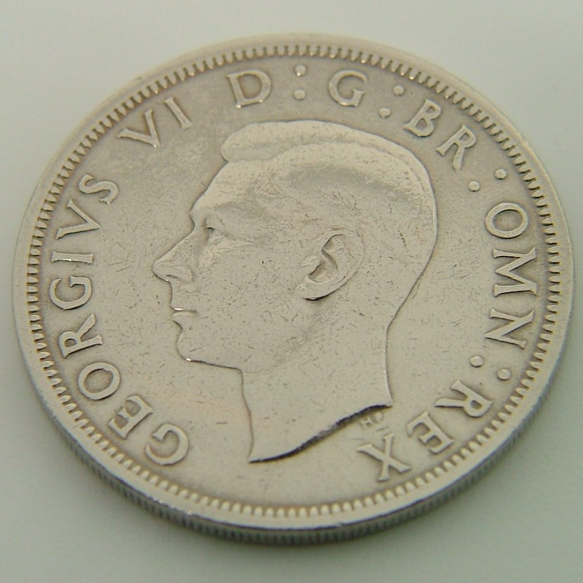 Front side of Great Britain Half Crown 1948 coin