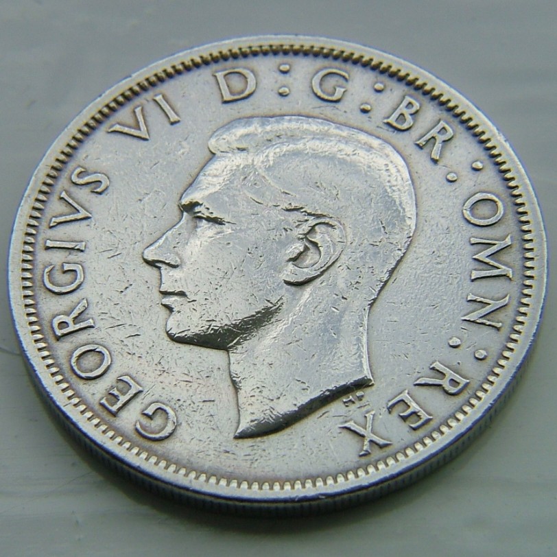 Back side of Great Britain Half Crown 1948 coin